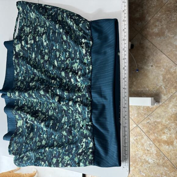 Smartwool Active Womens Lined Skirt Skort Sz M Green Printed Pockets 16" Length - Picture 10 of 15